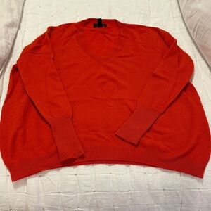 J. Crew Bright Red Cashmere Sweater